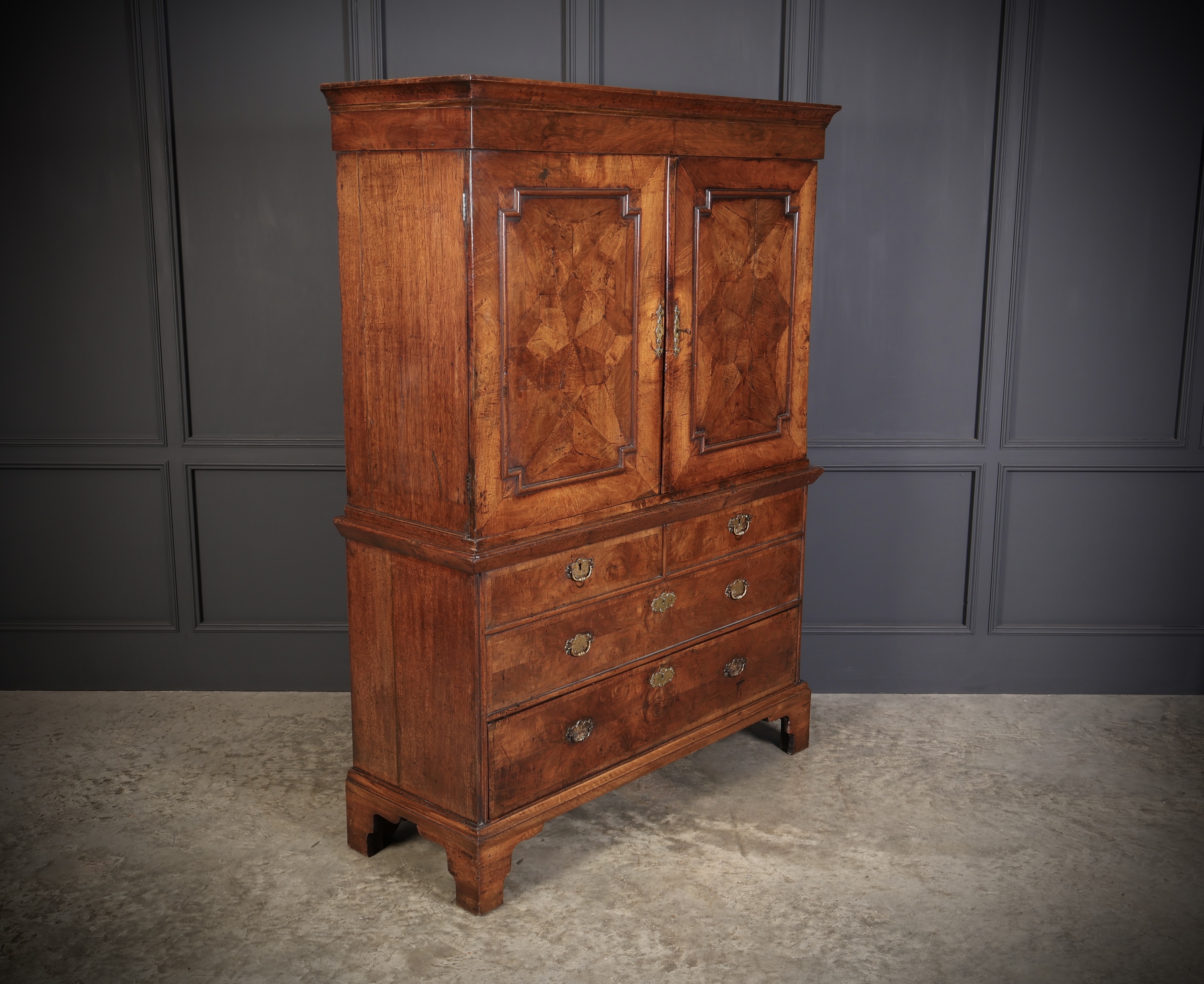Queen Anne Walnut Hall Cupboard cupboard Antique Cabinets